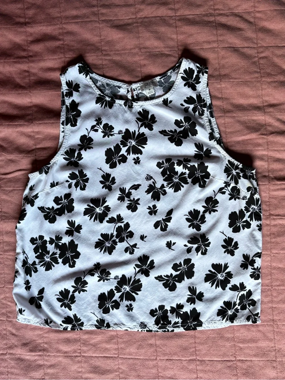 J. Crew Floral Camisole- Size Small- Black & White- Feminine Tank